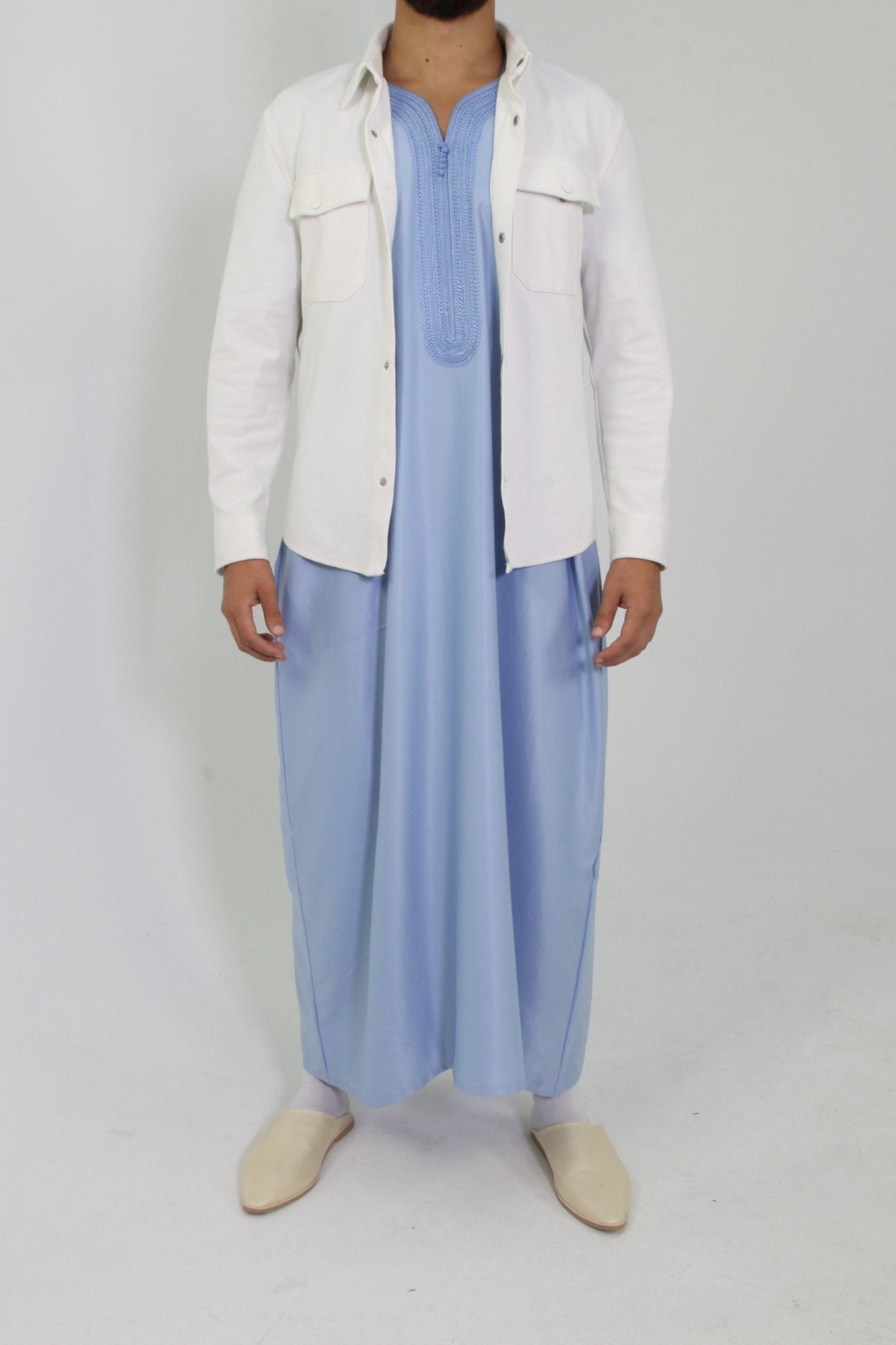 Djellaba Royale - Baby Blauw - TheDjellaba - TheDjellaba - Djellaba - Kaftan - Jalabiya - Thobe - Qamis - Dishdasha - Kurta - Abaya - Robe - Tunic - Burnous