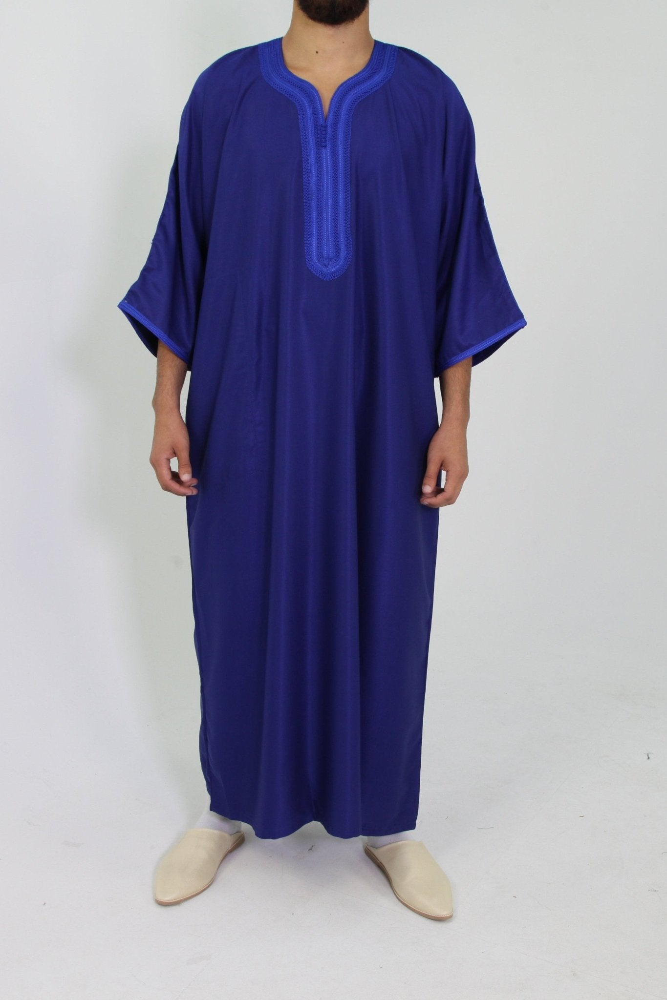 Djellaba Royale - Indigo Blauw - TheDjellaba - TheDjellaba - Djellaba - Kaftan - Jalabiya - Thobe - Qamis - Dishdasha - Kurta - Abaya - Robe - Tunic - Burnous