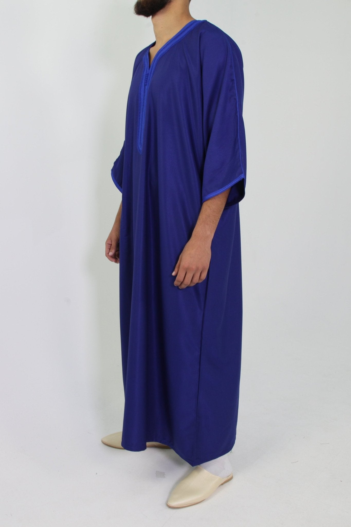 Djellaba Royale - Indigo Blauw - TheDjellaba - TheDjellaba - Djellaba - Kaftan - Jalabiya - Thobe - Qamis - Dishdasha - Kurta - Abaya - Robe - Tunic - Burnous