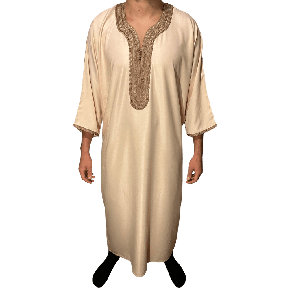 Djellaba Royale - Beige/Bruin - TheDjellaba - TheDjellaba - Djellaba - Kaftan - Jalabiya - Thobe - Qamis - Dishdasha - Kurta - Abaya - Robe - Tunic - Burnous