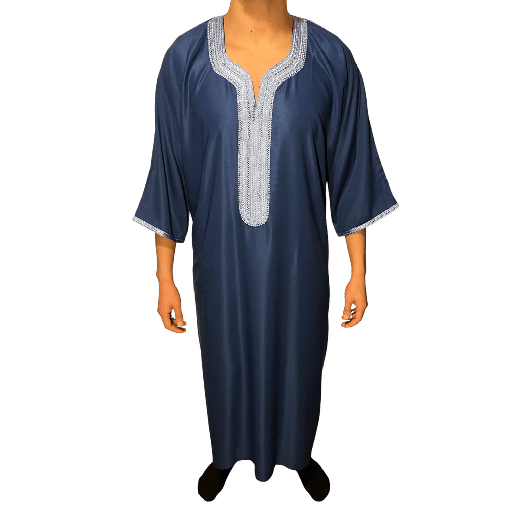 Djellaba Royale - Donkerblauw/Lichtblauw - TheDjellaba - TheDjellaba - Djellaba - Kaftan - Jalabiya - Thobe - Qamis - Dishdasha - Kurta - Abaya - Robe - Tunic - Burnous