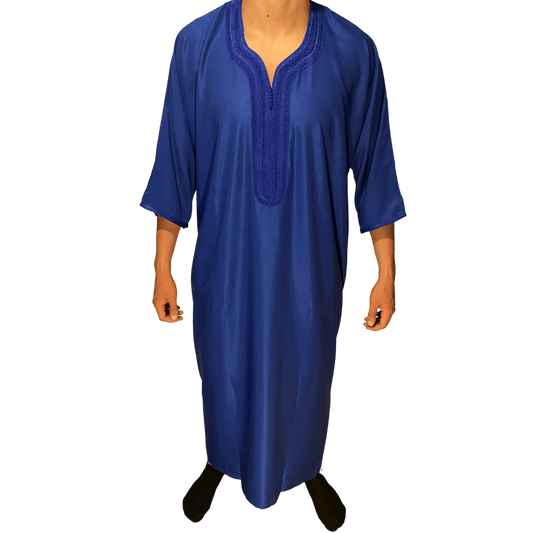 Djellaba Royale - Indigo Blauw - TheDjellaba - TheDjellaba - Djellaba - Kaftan - Jalabiya - Thobe - Qamis - Dishdasha - Kurta - Abaya - Robe - Tunic - Burnous