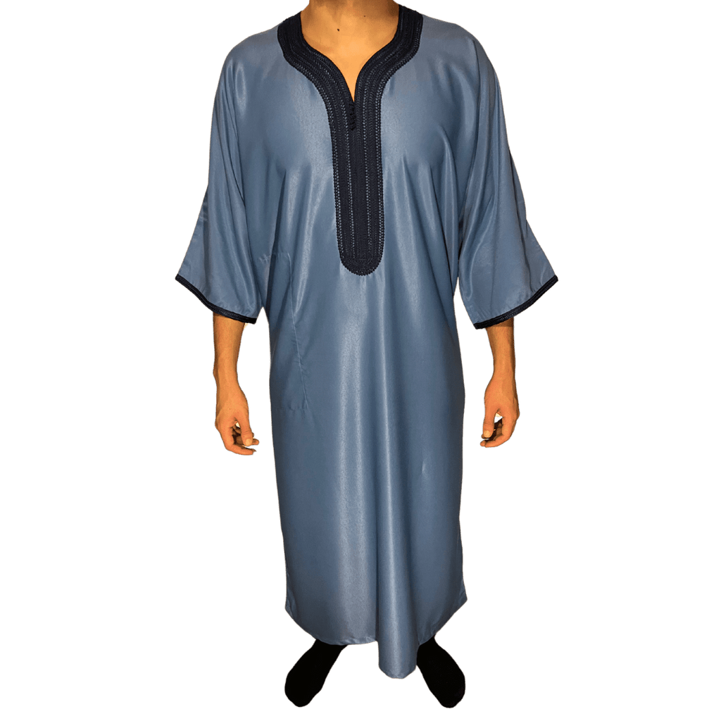 Djellaba Royale - Lichtblauw/Donkerblauw - TheDjellaba - TheDjellaba - Djellaba - Kaftan - Jalabiya - Thobe - Qamis - Dishdasha - Kurta - Abaya - Robe - Tunic - Burnous