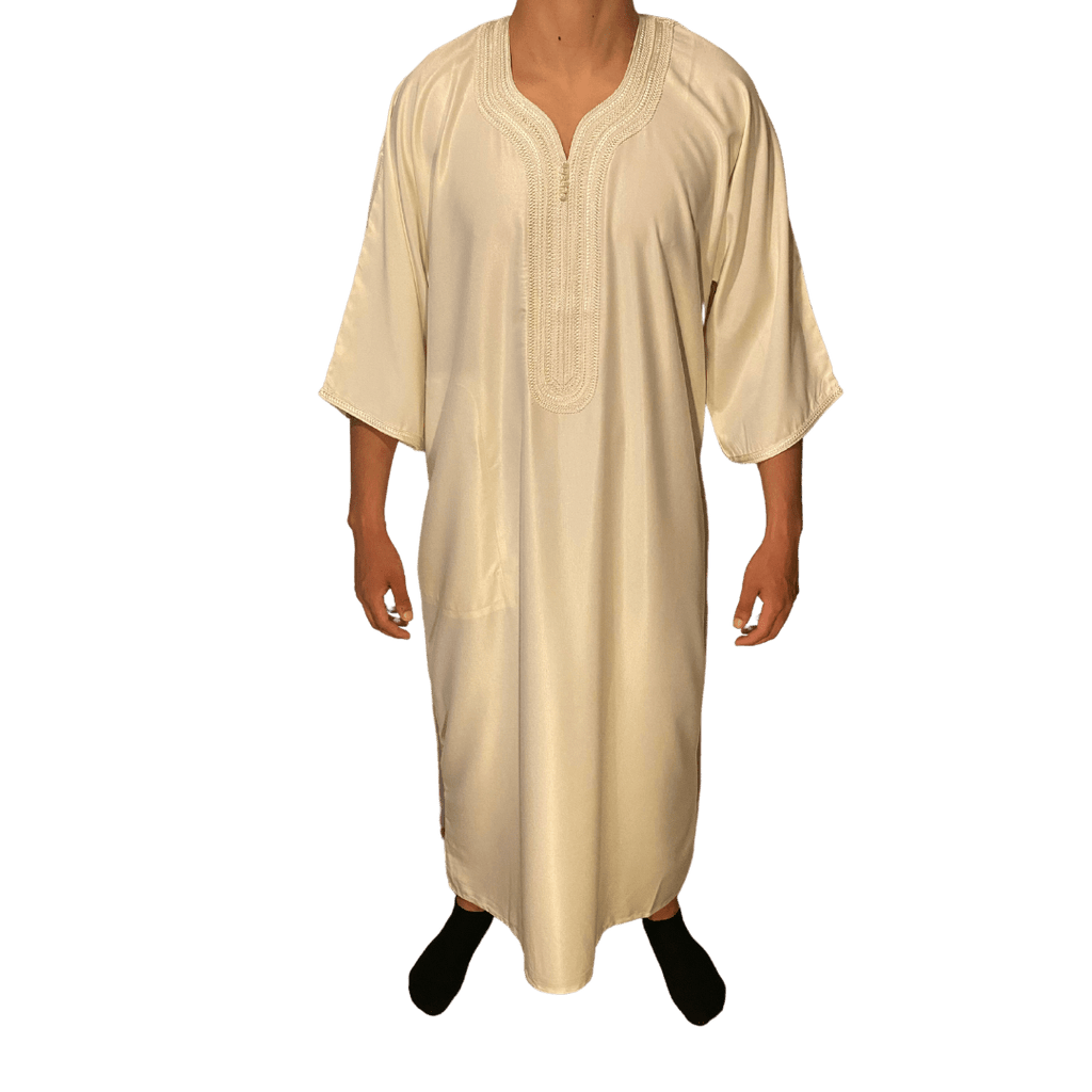 Djellaba Royale - Wit/Wit - TheDjellaba - TheDjellaba - Djellaba - Kaftan - Jalabiya - Thobe - Qamis - Dishdasha - Kurta - Abaya - Robe - Tunic - Burnous